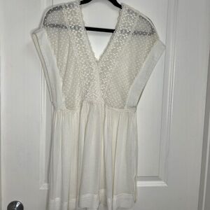 Onda de Mar White Lace Boho Tunic / Beach Cover-Up (Size S)
